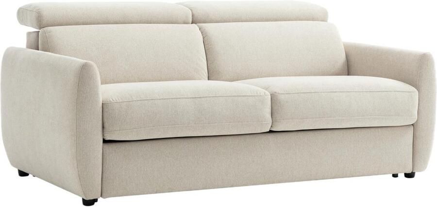 Vente-unique Driezits express slaapbank in beige stof SOVALI