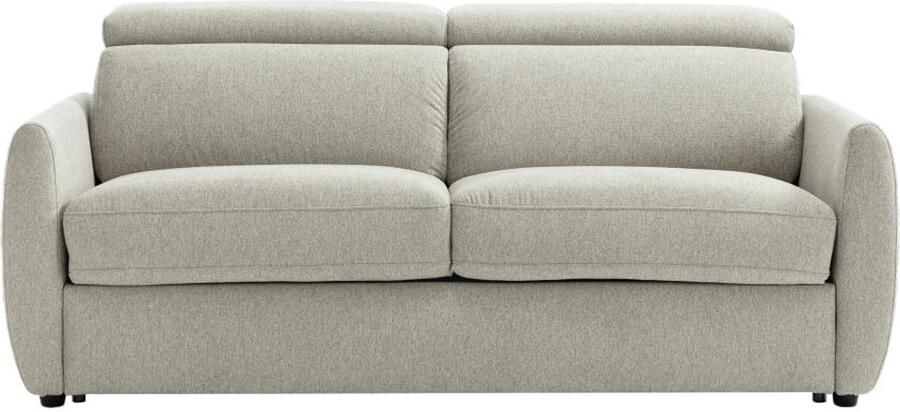 Vente-unique Driezits express slaapbank in lichtgrijze stof SOVALI