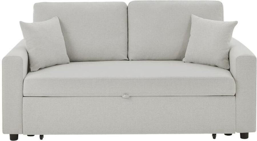 Vente-unique Driezits slaapbank in beige stof INIZOR