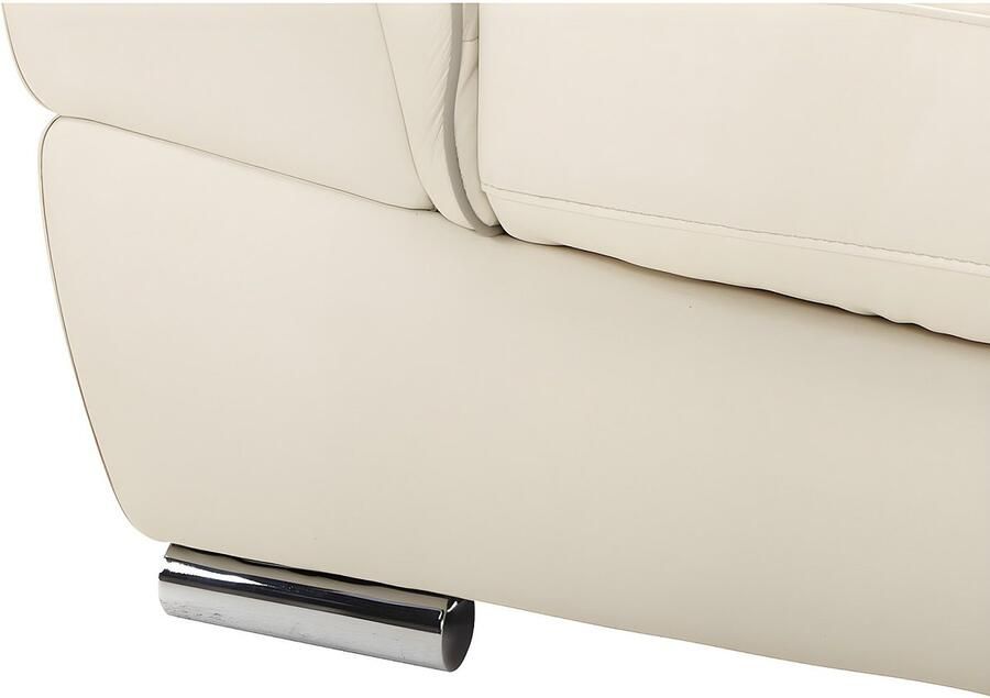 Vente-unique Driezitsbank en fauteuil van leer THIBAULT ivoor L 210 cm x H 87 cm x D 93 cm - Foto 4