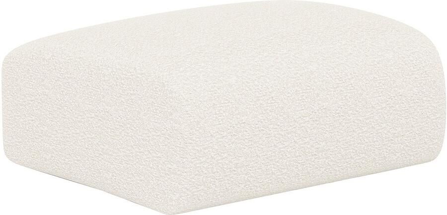 Vente-unique Driezitsbank en poef van witte boucléstof POGNI van Maison Céphy L 205 cm x H 73 cm x D 97 cm - Foto 2