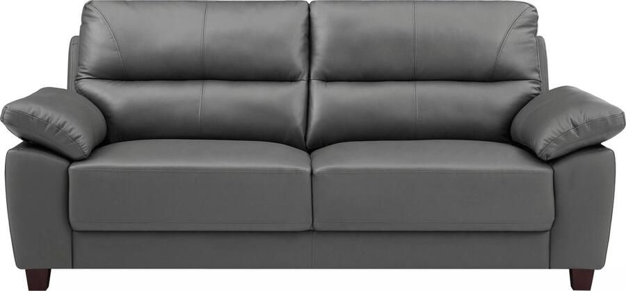 Vente-unique Driezitsbank van antracietgrijs leer TASANI L 205 cm x H 95 cm x D 92 cm - Foto 2