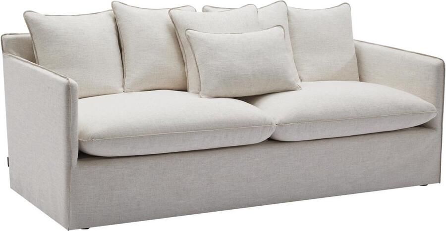 Vente-unique Driezitsbank van beige gechineerde stof MASLINO van Maison Céphy L 216 cm x H 87 cm x D 93 cm - Foto 2