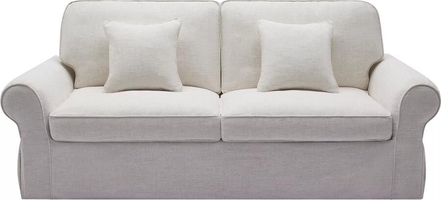 Vente-unique Driezitsbank van beige gechineerde stof ZULIPRO van Maison Céphy L 215 cm x H 88 cm x D 100 cm