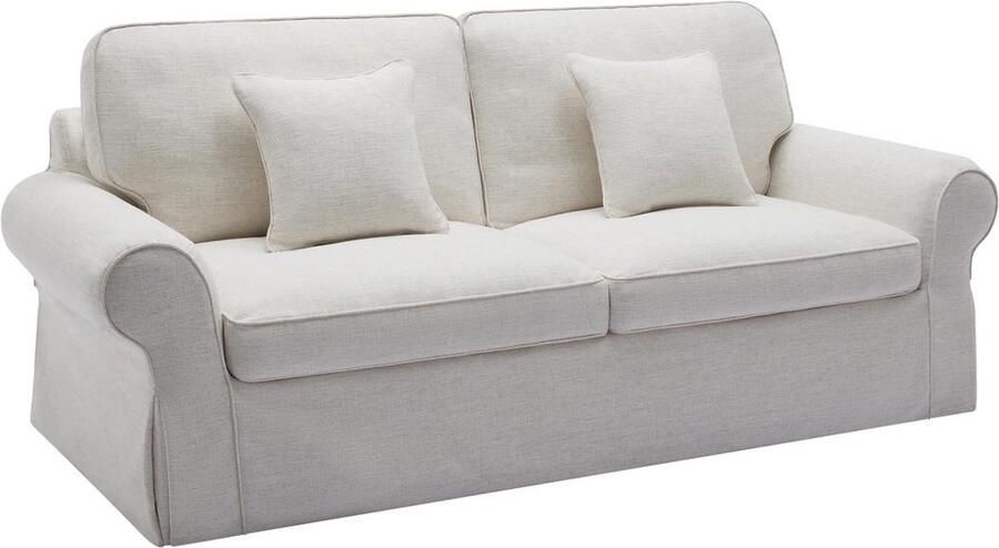 Vente-unique Driezitsbank van beige gechineerde stof ZULIPRO van Maison Céphy L 215 cm x H 88 cm x D 100 cm - Foto 2