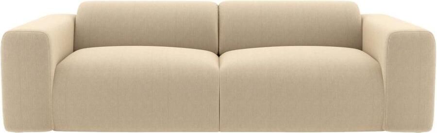 Vente-unique Maison Céphy Driezitsbank van beige stof met textuur POGNI van Maison Céphy L 205 cm x H 73 cm x D 97 cm - Foto 2