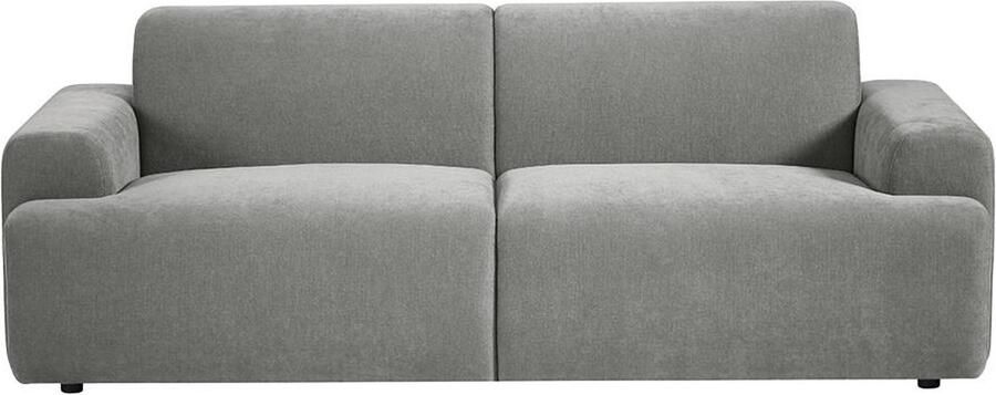 Vente-unique Driezitsbank van grijze stof ARFURO L 207 cm x H 71 cm x D 90 cm