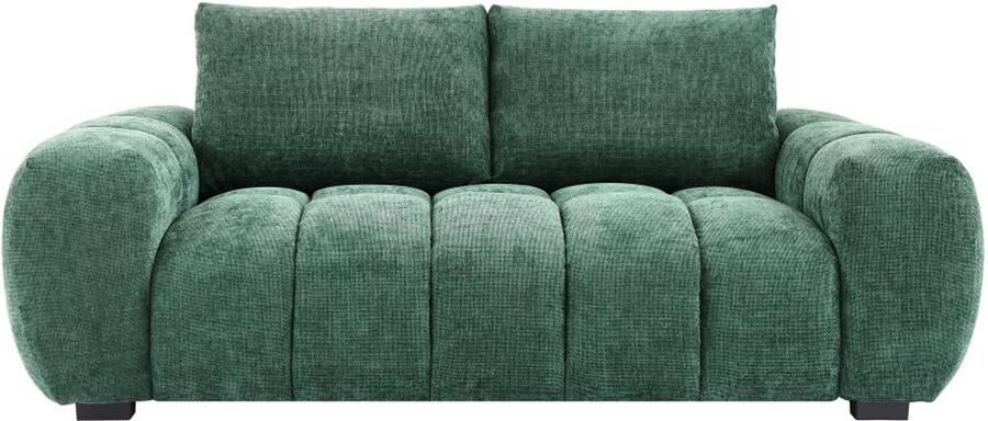 Vente-unique Driezitsbank van groen gestructureerd stof BERENIA