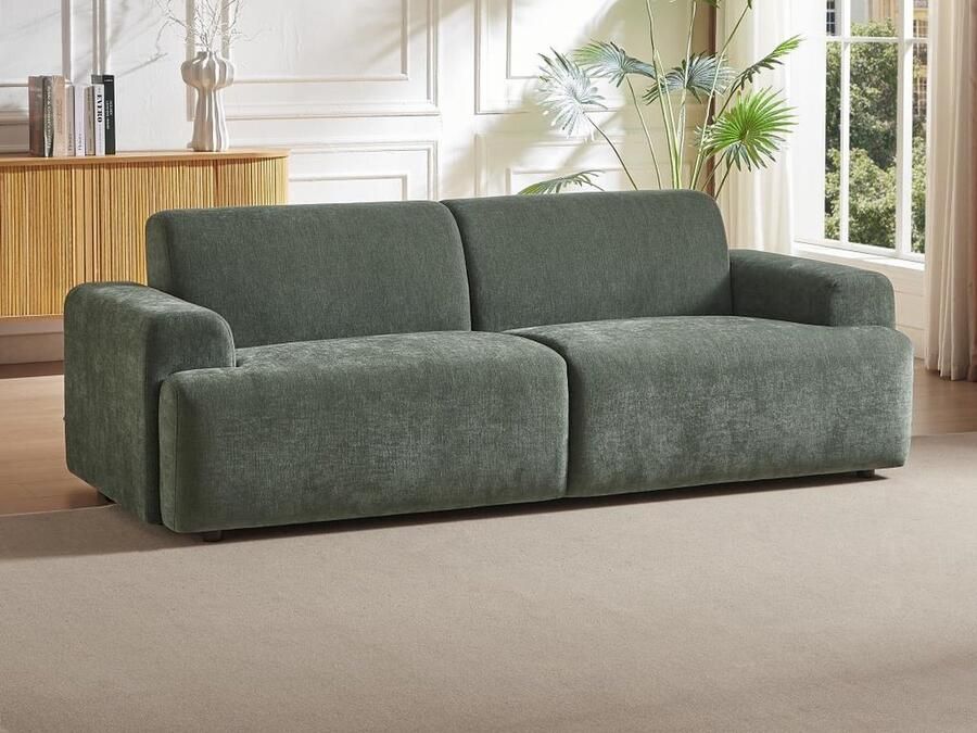 Vente-unique Driezitsbank van groene stof ARFURO L 207 cm x H 71 cm x D 90 cm - Foto 3