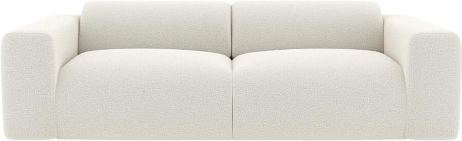 Vente-unique Driezitsbank van witte boucléstof POGNI van Maison Céphy L 205 cm x H 73 cm x D 97 cm - Foto 2