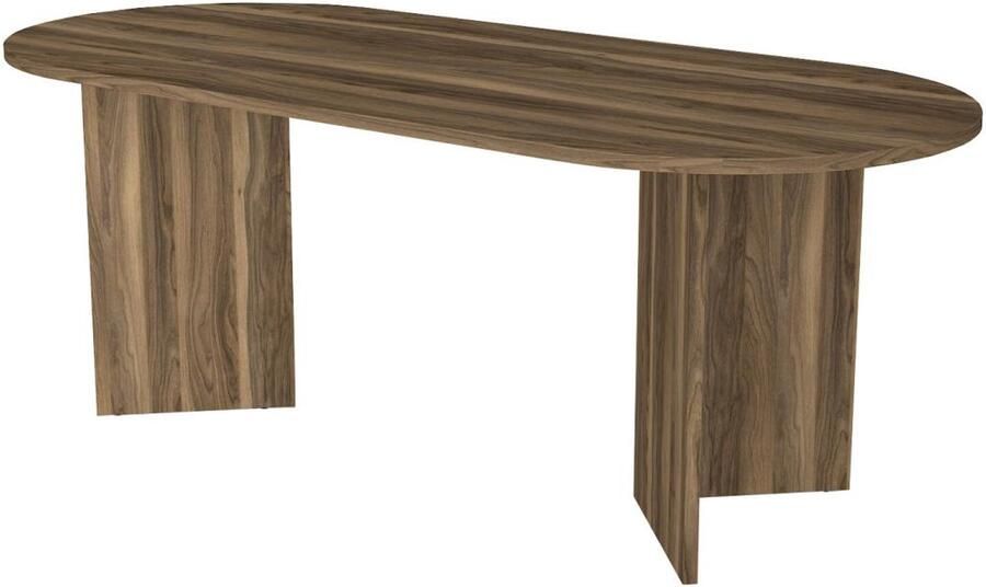 Vente-unique Eettafel 8 plaatsen Donker naturel TOPANIA