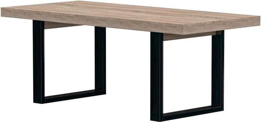 Vente-unique Eettafel 8 plaatsen naturel en zwart NADIEGE L 200 cm x H 77.5 cm x D 90 cm - Foto 3