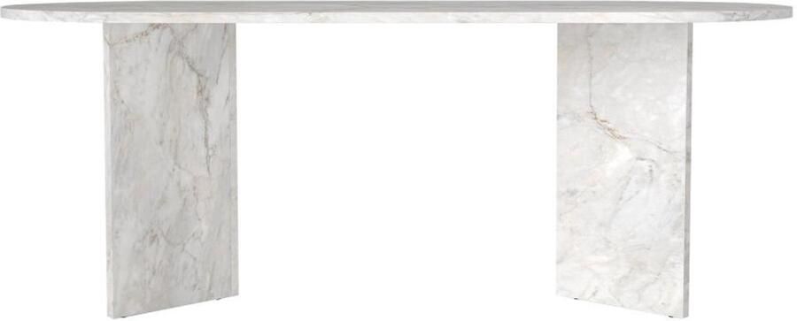 Vente-unique Eettafel 8 plaatsen Wit marmereffect TOPANIA L 200 cm x H 74.7 cm x D 90 cm - Foto 2