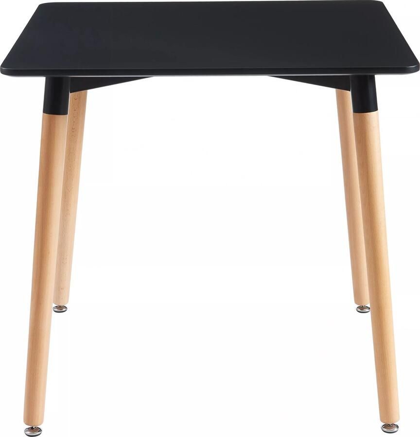 Vente-unique Eettafel met 2 plaatsen in MDF en beukenhout Zwart CARISELA L 80 cm x H 73 cm x D 80 cm - Foto 3