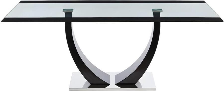 Vente-unique Eettafel MEZZO 8 personen MDF en gehard glas zwart L 200 cm x H 74.5 cm x D 100 cm