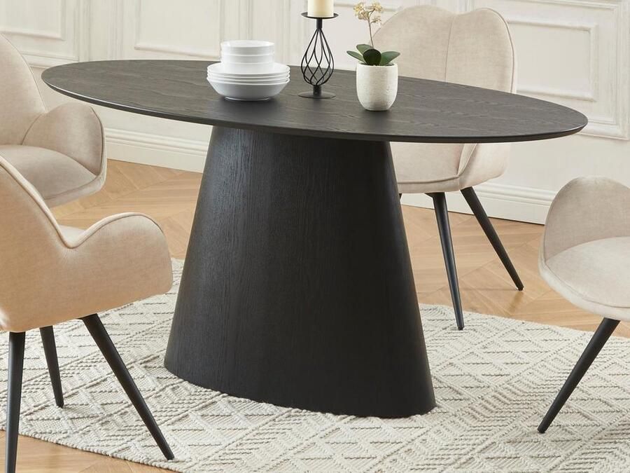 Vente-unique Eettafel voor 6 personen in MDF Zwart ANTELADA L 160 cm x H 76.5 cm x D 90 cm