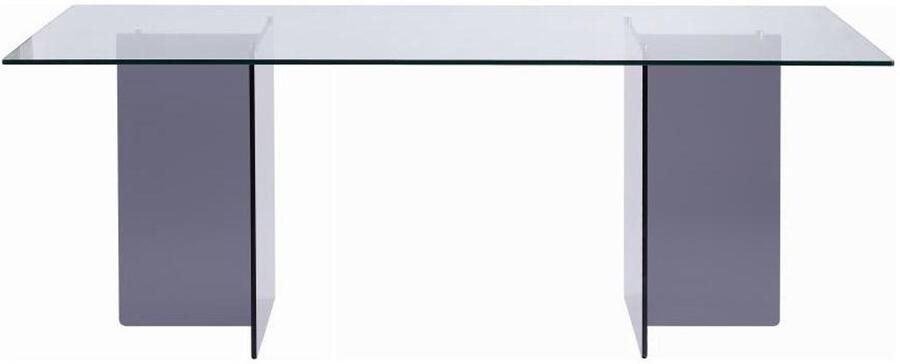 Vente-unique Eettafel voor 8 personen van gehard glas Transparant en antraciet BYLENA L 200 cm x H 75 cm x D 100 cm - Foto 2