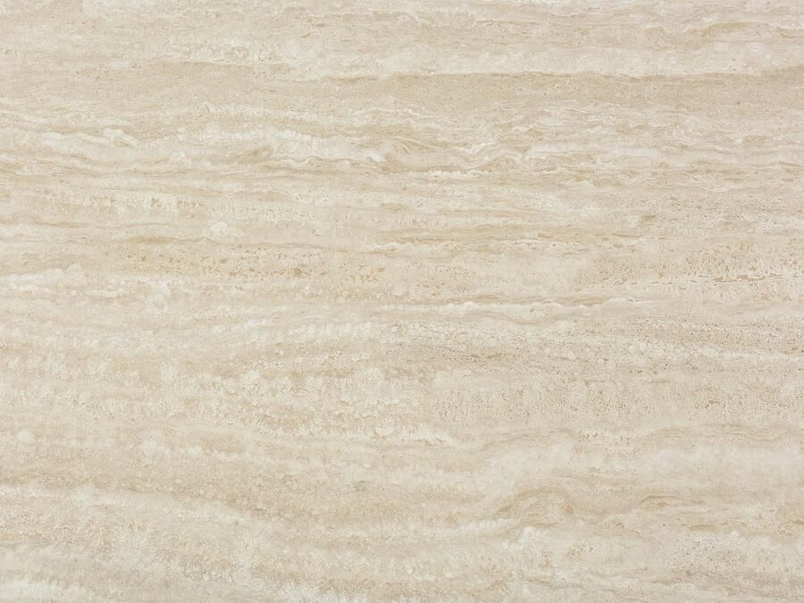 Vente-unique Eettafel voor 8 personen van keramiek en zwart metaal Beige travertijneffect ELVA van Maison Céphy L 180 cm x H 78 cm x D 90 cm - Foto 2