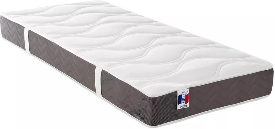 Vente-unique Elektrisch decoratief relaxbed met noppen + matras van 100% latex met 3 zones 2 x 80 x 200 cm Stof Grijs JOFAR van YSMÉE