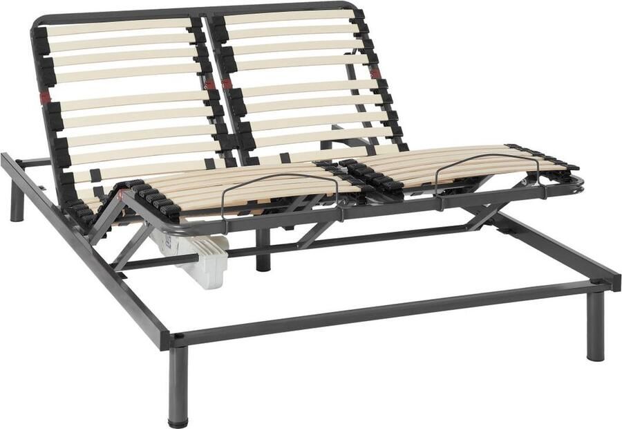 Vente-unique Elektrisch verstelbare bedbodem 5 slaapvlakken 140x200cm motor OKIN L 200 cm x H 20 cm x D 140 cm - Foto 2