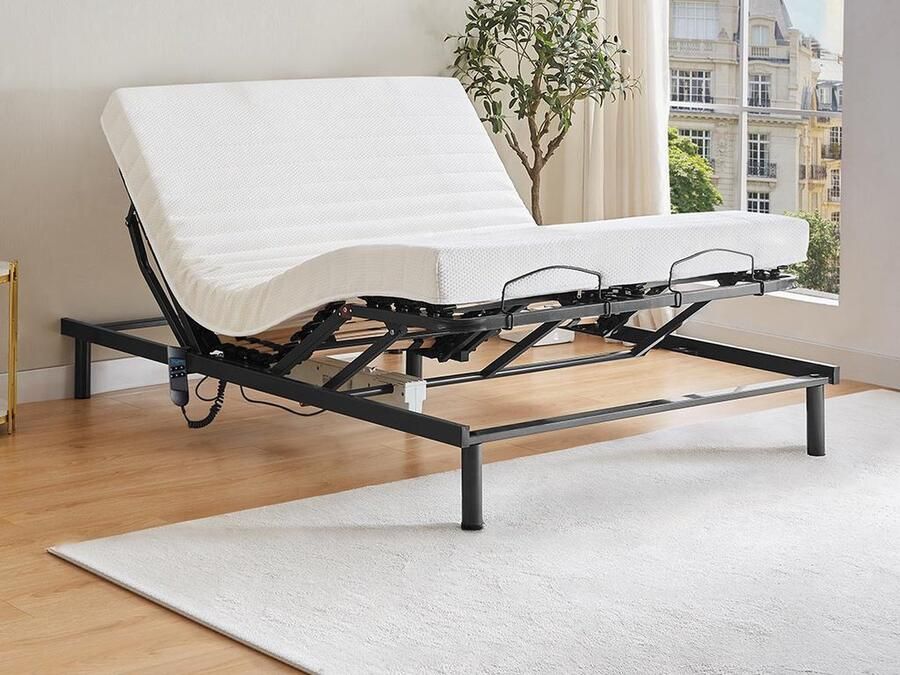 Vente-unique Elektrisch verstelbare bedbodem 5 slaapvlakken 140x200cm motor OKIN L 200 cm x H 20 cm x D 140 cm