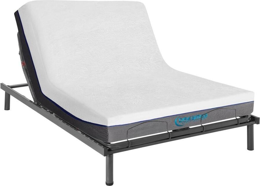 Vente-unique Elektrische bed bedbodem en matras met vormgeheugen JIMBARAN II van DREAMEA motor OKIN 140 x 200 cm L 200 cm x H 20 cm x D 140 cm - Foto 3