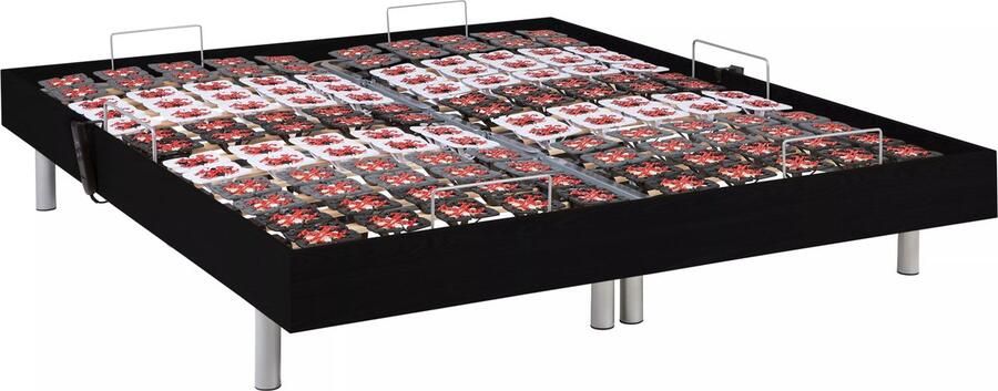 Vente-unique Handmatig verstelbare bedbodem 2x48 met contactplaatjes kleur zwart hout van DREAMEA 2x70x190cm motoren OKIN L 190 cm x H 35 cm x D 140 cm - Foto 2
