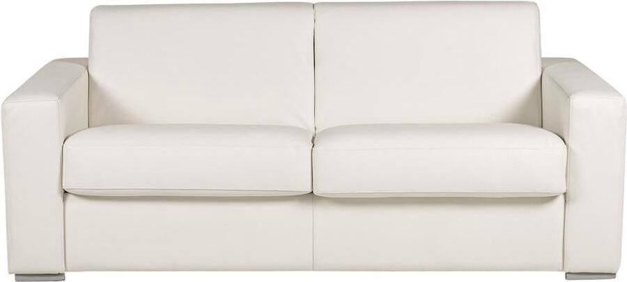 Vente-unique Express-driezitsslaapbank van 100% wit buffelleer matras 20 cm DELECTEA II L 200 cm x H 84 cm x D 100 cm - Foto 2