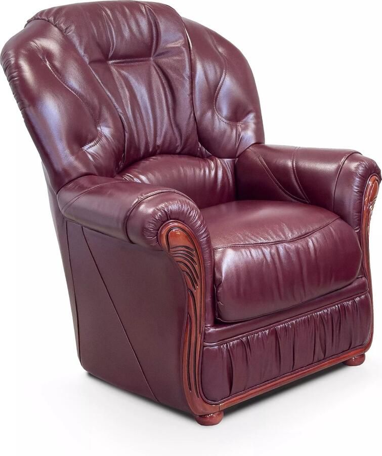 Vente-unique Fauteuil DAPHNE van 100% buffel leer bordeaux rood L 83 cm x H 97 cm x D 91 cm - Foto 2
