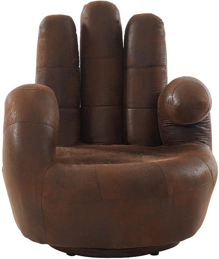 Vente-unique Fauteuil draaibaar CATCHY van microvezel met verouderd effect L 82 cm x H 89 cm x D 78 cm - Foto 2