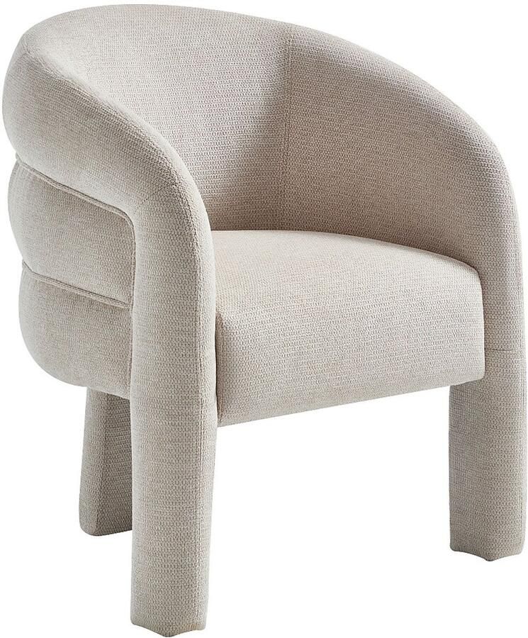 Vente-unique Fauteuil in beige stof ZELUVA - Foto 2