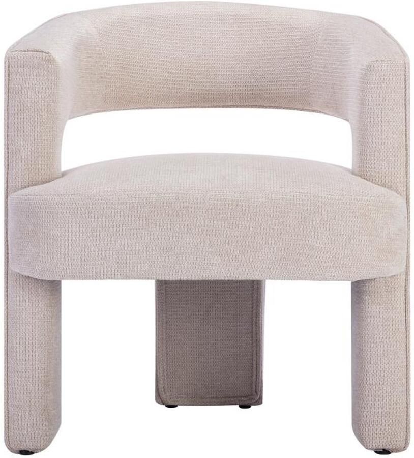 Vente-unique Fauteuil in beige textuurstof FONTANOVA L 66 cm x H 75 cm x D 63 cm