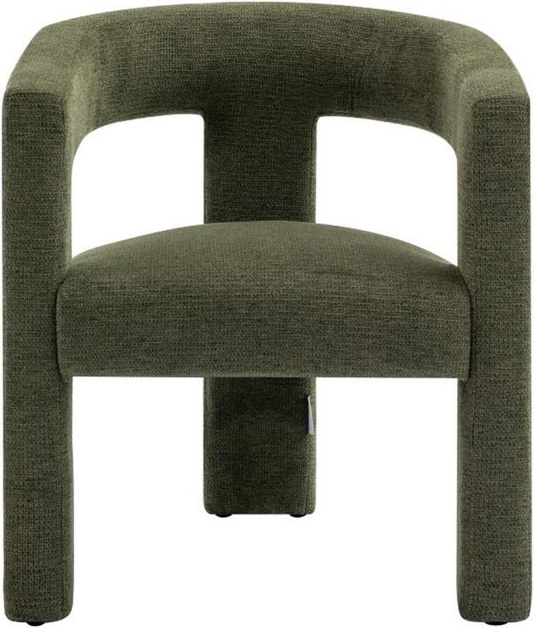 Vente-unique Fauteuil in groene textuurstof FAVINA L 64 cm x H 75 cm x D 59 cm - Foto 2