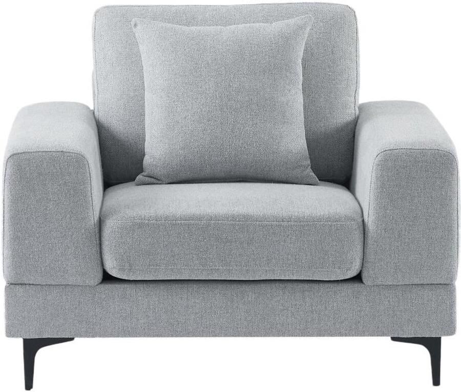 Vente-unique Fauteuil in lichtgrijze textuur stof JAMOLO