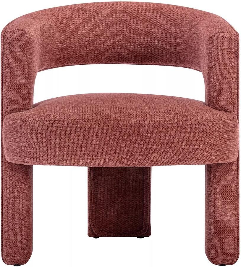 Vente-unique Fauteuil in terracotta textuurstof FONTANOVA L 66 cm x H 75 cm x D 63 cm