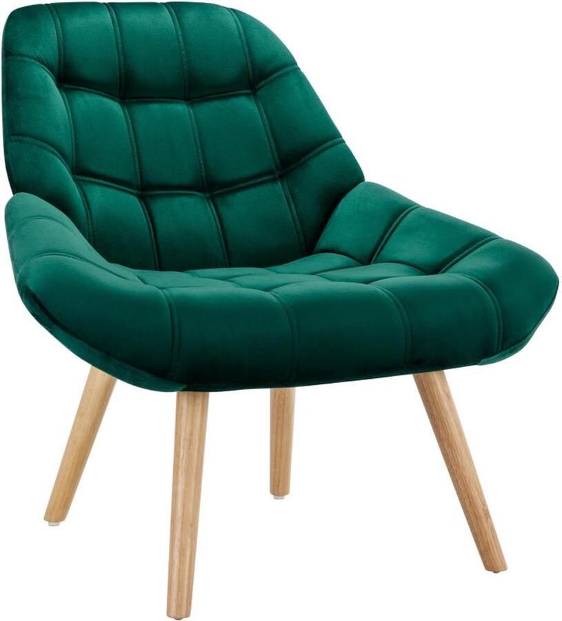 Vente-unique Fauteuil LUOSTO van groen velours L 87 cm x H 83 cm x D 79 cm