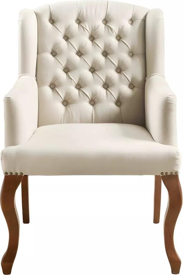 Vente-unique Fauteuil met armleuningen van stof PARUNA Beige L 65 cm x H 96 cm x D 70 cm - Foto 2