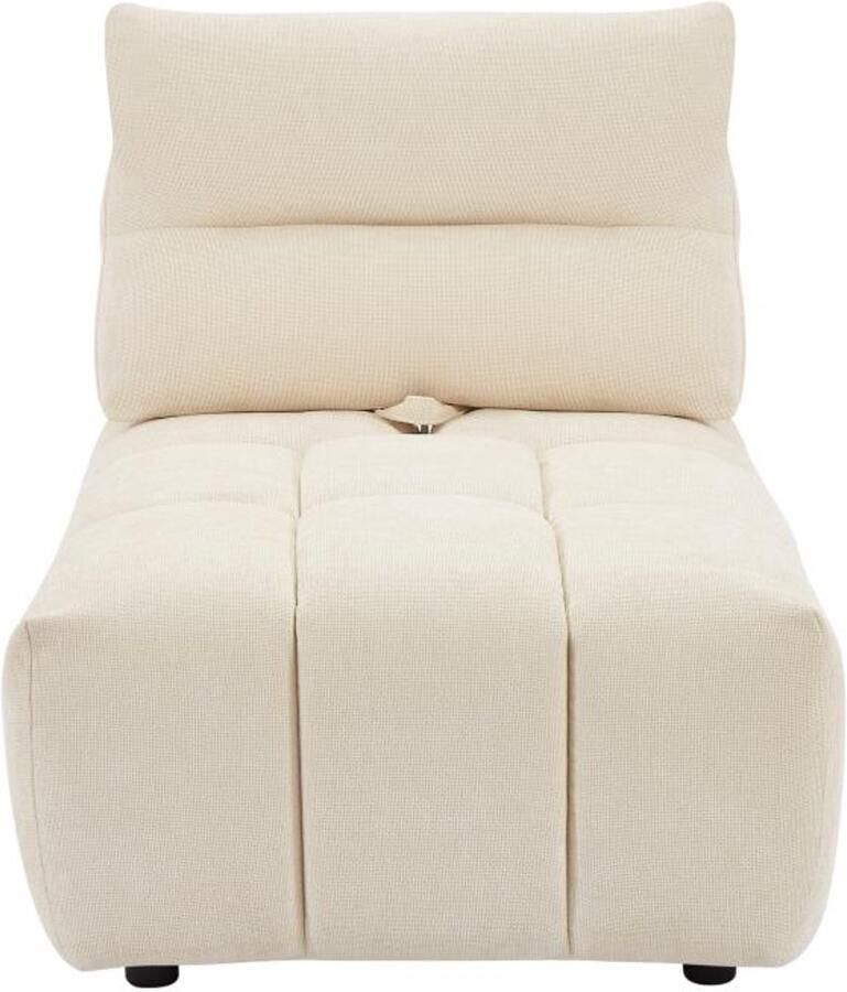 Vente-unique Fauteuil met schuivende rugleuning van beige stof met textuur APOLIU L 86 cm x H 93 cm x D 123 cm