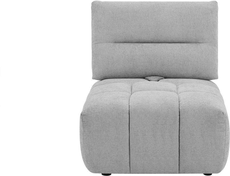 Vente-unique Fauteuil met schuivende rugleuning van lichtgrijze stof met textuur APOLIU L 86 cm x H 93 cm x D 123 cm - Foto 2