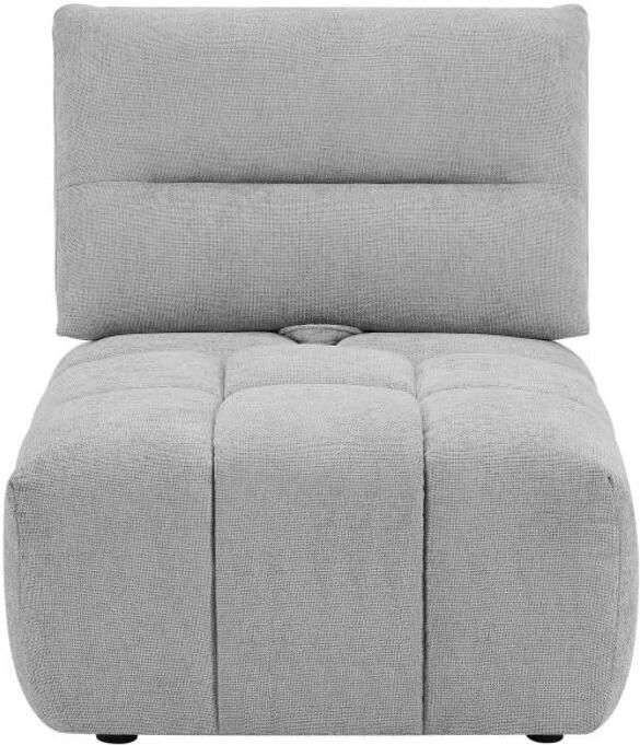 Vente-unique Fauteuil met schuivende rugleuning van lichtgrijze stof met textuur APOLIU L 86 cm x H 93 cm x D 123 cm