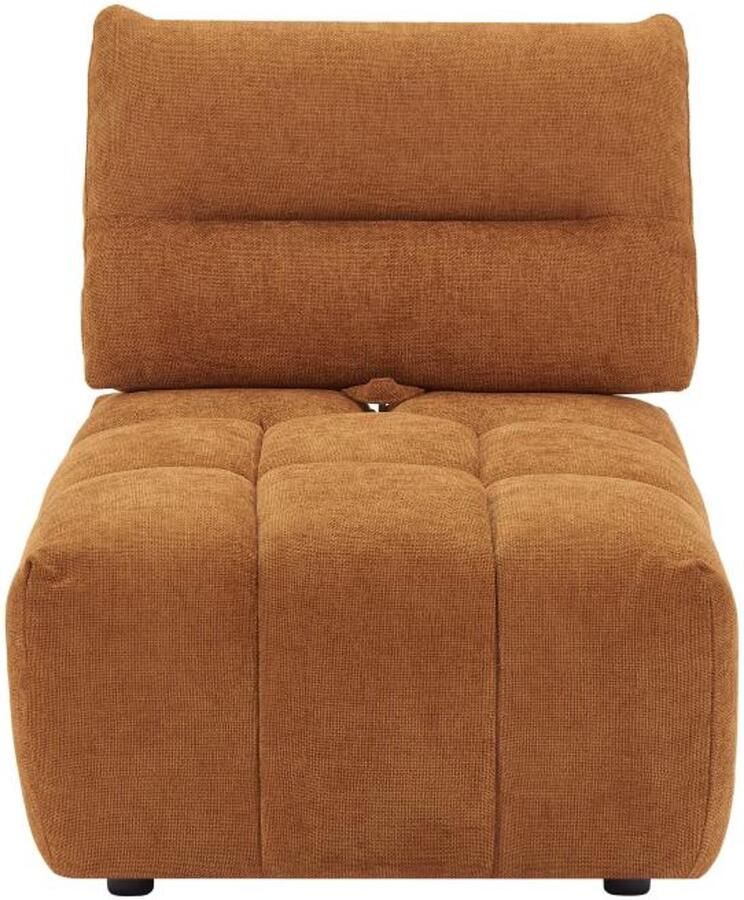 Vente-unique Fauteuil met schuivende rugleuning van terracottakleurige stof met textuur APOLIU L 86 cm x H 93 cm x D 123 cm