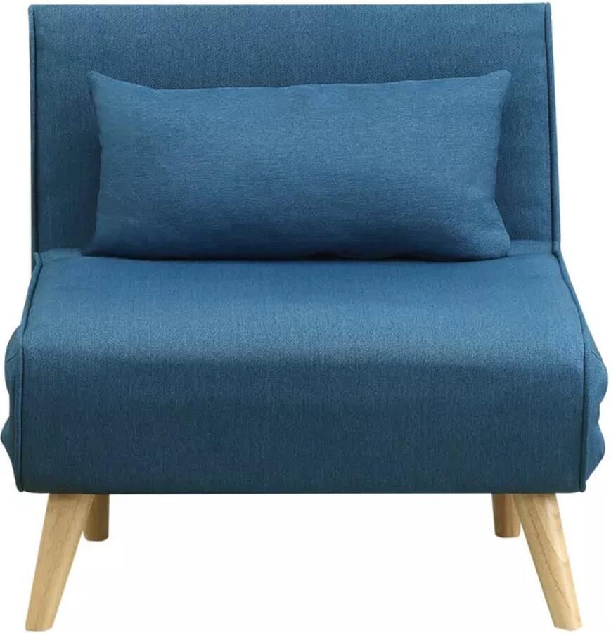 Vente-unique Fauteuil POSIO Bedbank van stof Blauw L 74 cm x H 75 cm x D 78 cm