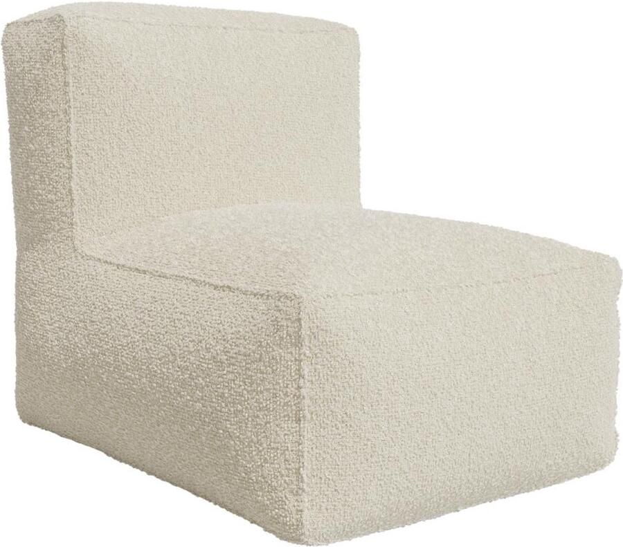 Vente-unique Fauteuil van beige boucléstof NOUMARA L 70 cm x H 80 cm x D 95 cm