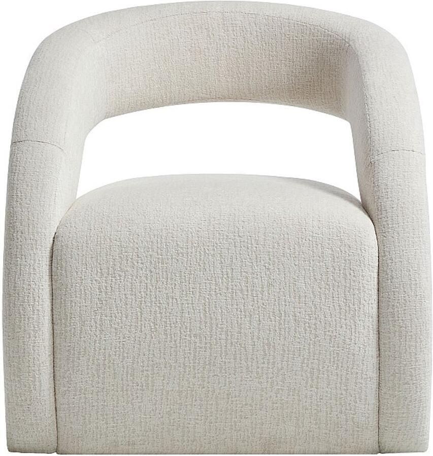 Vente-unique Fauteuil van beige chenille stof LUCIOTA