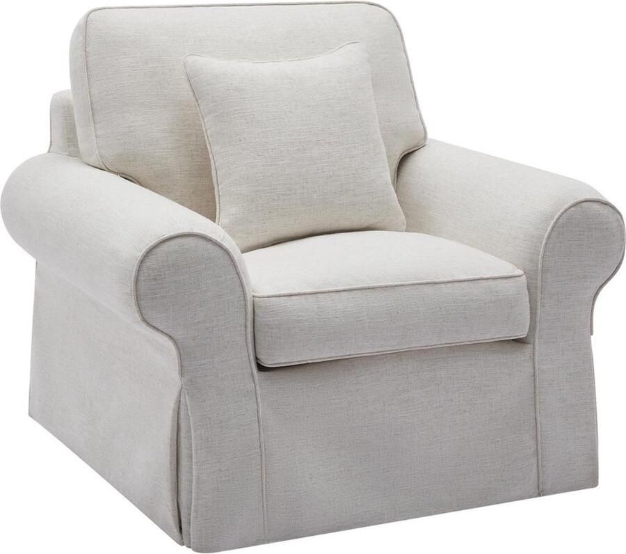 Vente-unique Fauteuil van beige gechineerde stof ZULIPRO van Maison Céphy L 104 cm x H 88 cm x D 100 cm - Foto 2