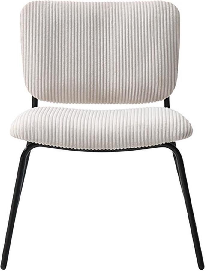 Vente-unique Fauteuil van beige ribfluweel LOVUNIA van Maison Céphy L 56 cm x H 75 cm x D 63.5 cm - Foto 2