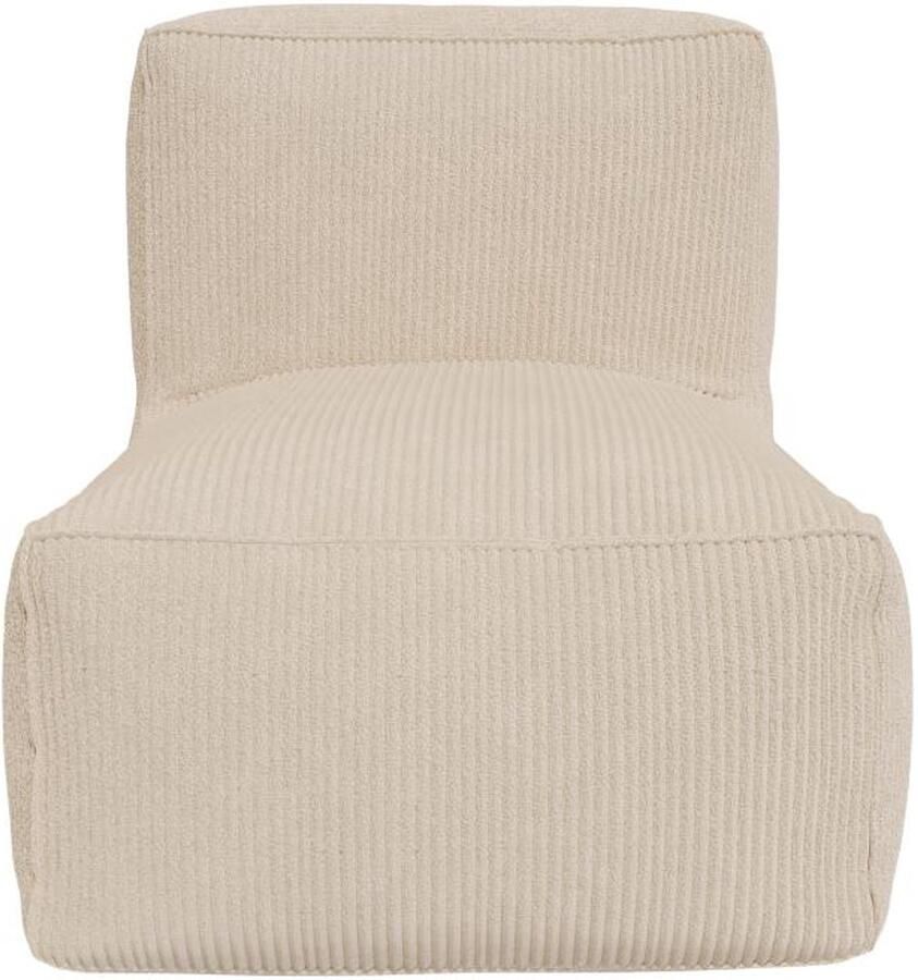 Vente-unique Fauteuil van beige ribfluweel NOUMARA L 70 cm x H 80 cm x D 95 cm - Foto 2