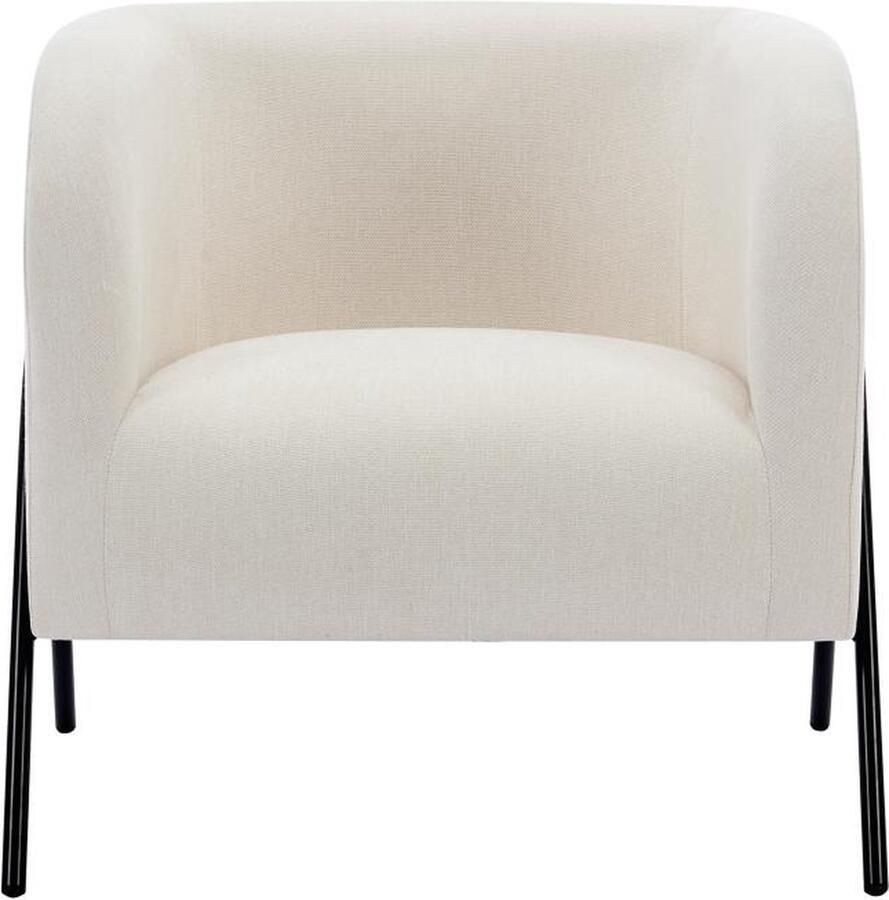 Vente-unique Fauteuil van beige stof BLINODA L 73 cm x H 73.5 cm x D 73 cm