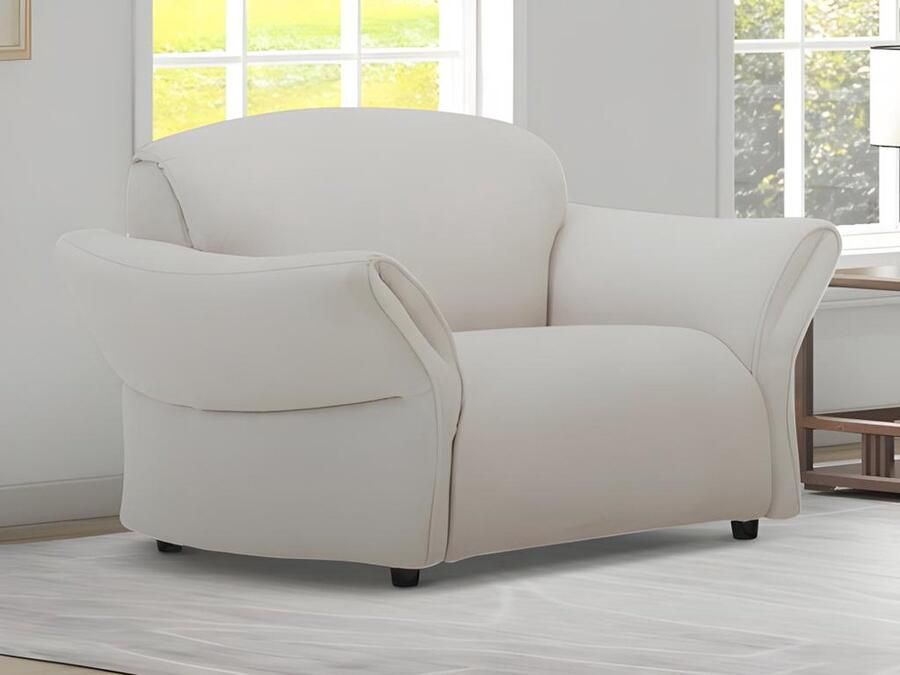 Vente-unique Fauteuil van beige stof BODURA L 132 cm x H 82 cm x D 100 cm - Foto 2