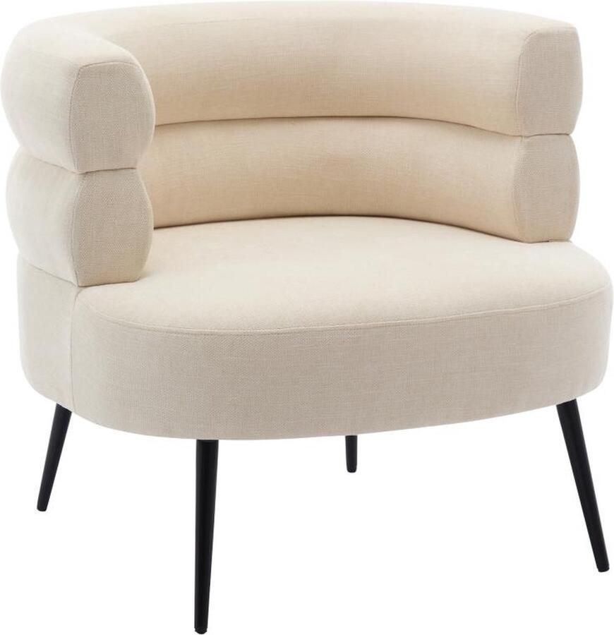Vente-unique Fauteuil van beige stof CAMEDO L 80 cm x H 73 cm x D 74 cm